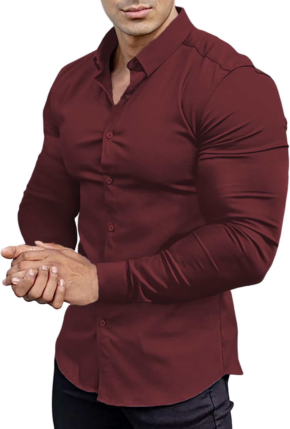 Czarna Koszula Męska Slim Fit z Bezgniotliwej Tkaniny – Elegancki Styl i Komfort na Co Dzień 5