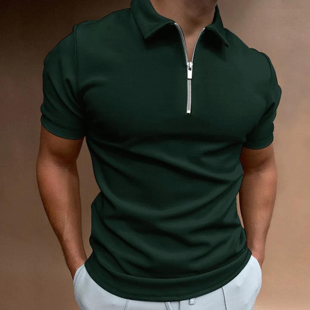 Stylowa Koszulka Polo Męska z Krótkim Rękawem - Oddychający Materiał dla Komfortu i Stylu