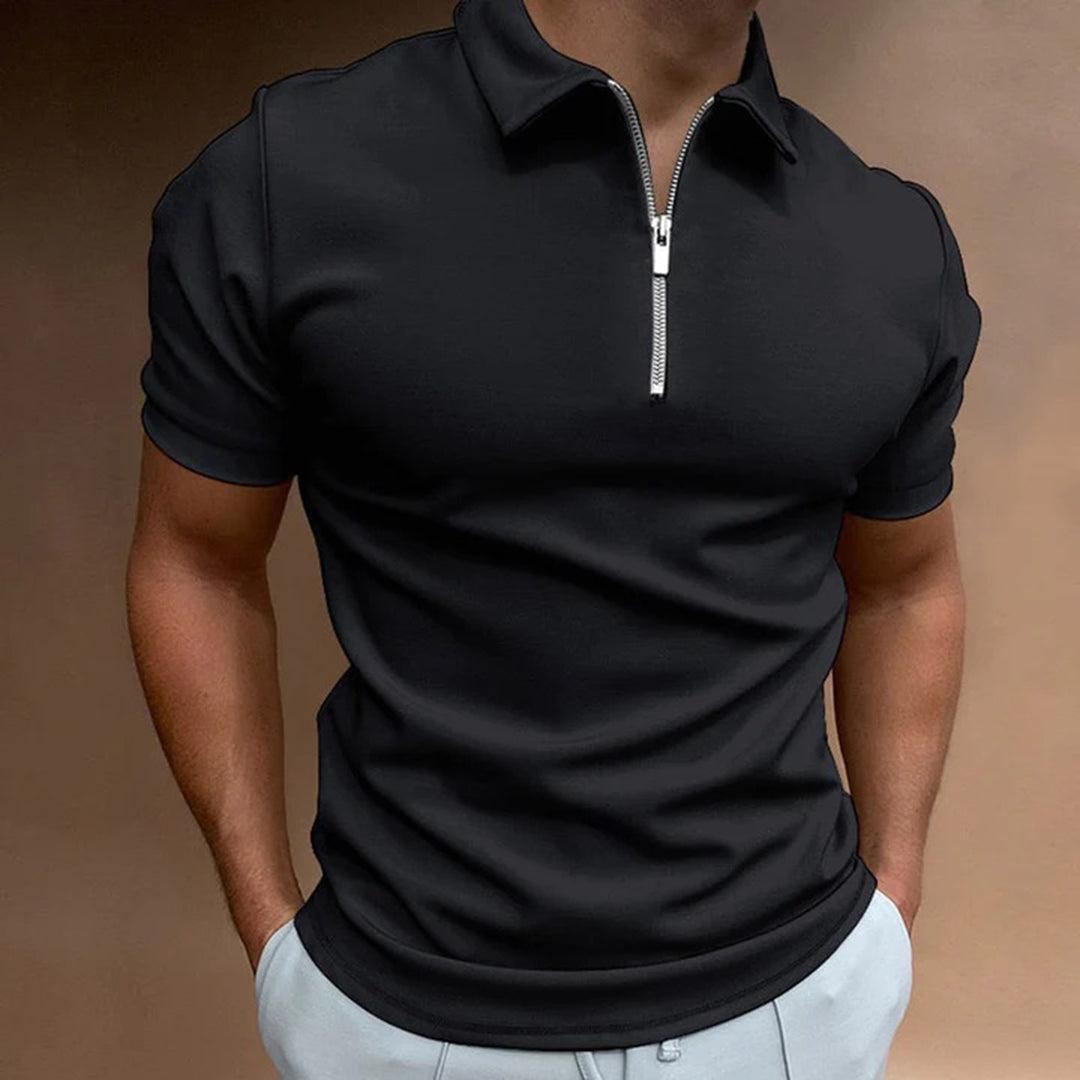 Stylowa Koszulka Polo Męska z Krótkim Rękawem - Oddychający Materiał dla Komfortu i Stylu