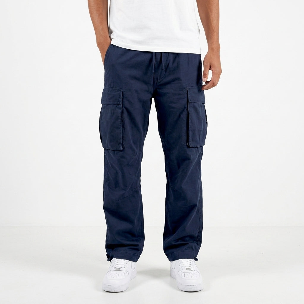 Alan | Spodnie cargo męskie relaxed fit - Granatowy