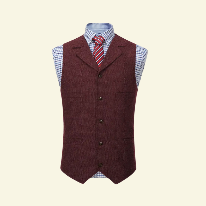 Damian | Kamizelka męska tweedowa slim fit - view 8