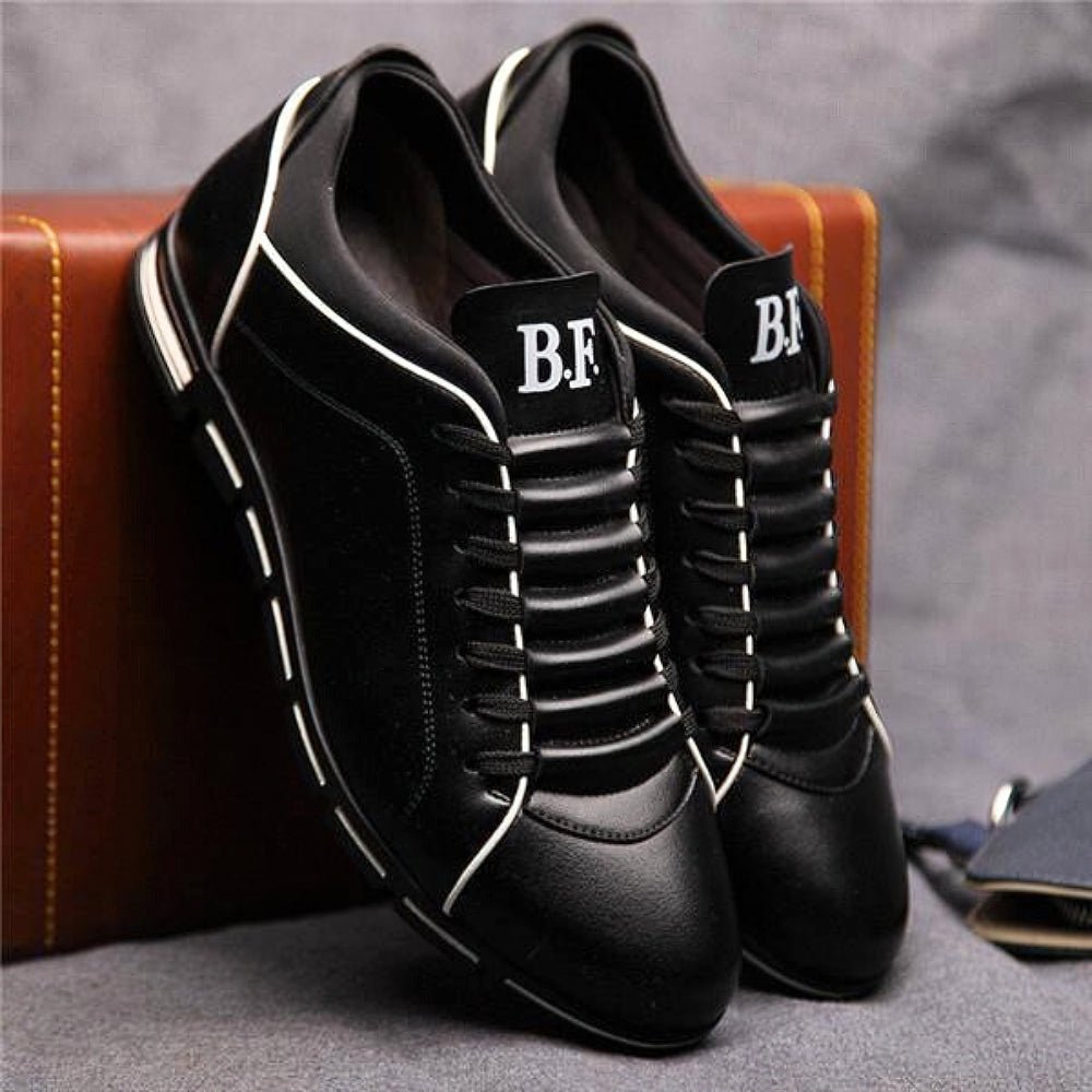 Ernest | Buty skórzane męskie casual - Czarny