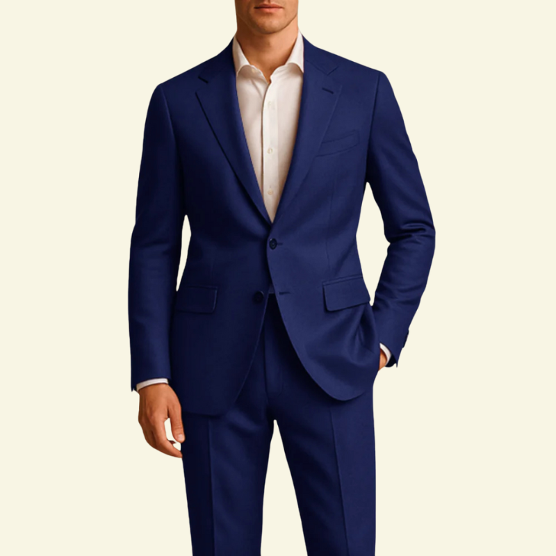 Kamil | Garnitur męski slim fit, jednorzędowy - Granatowy