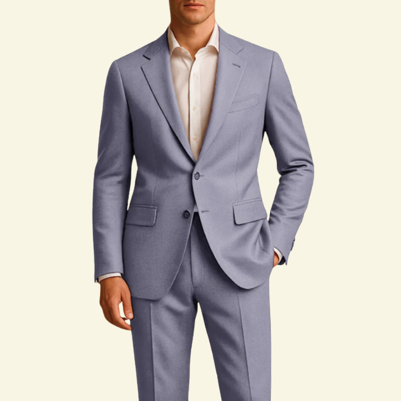Kamil | Garnitur męski slim fit, jednorzędowy - Srebrny