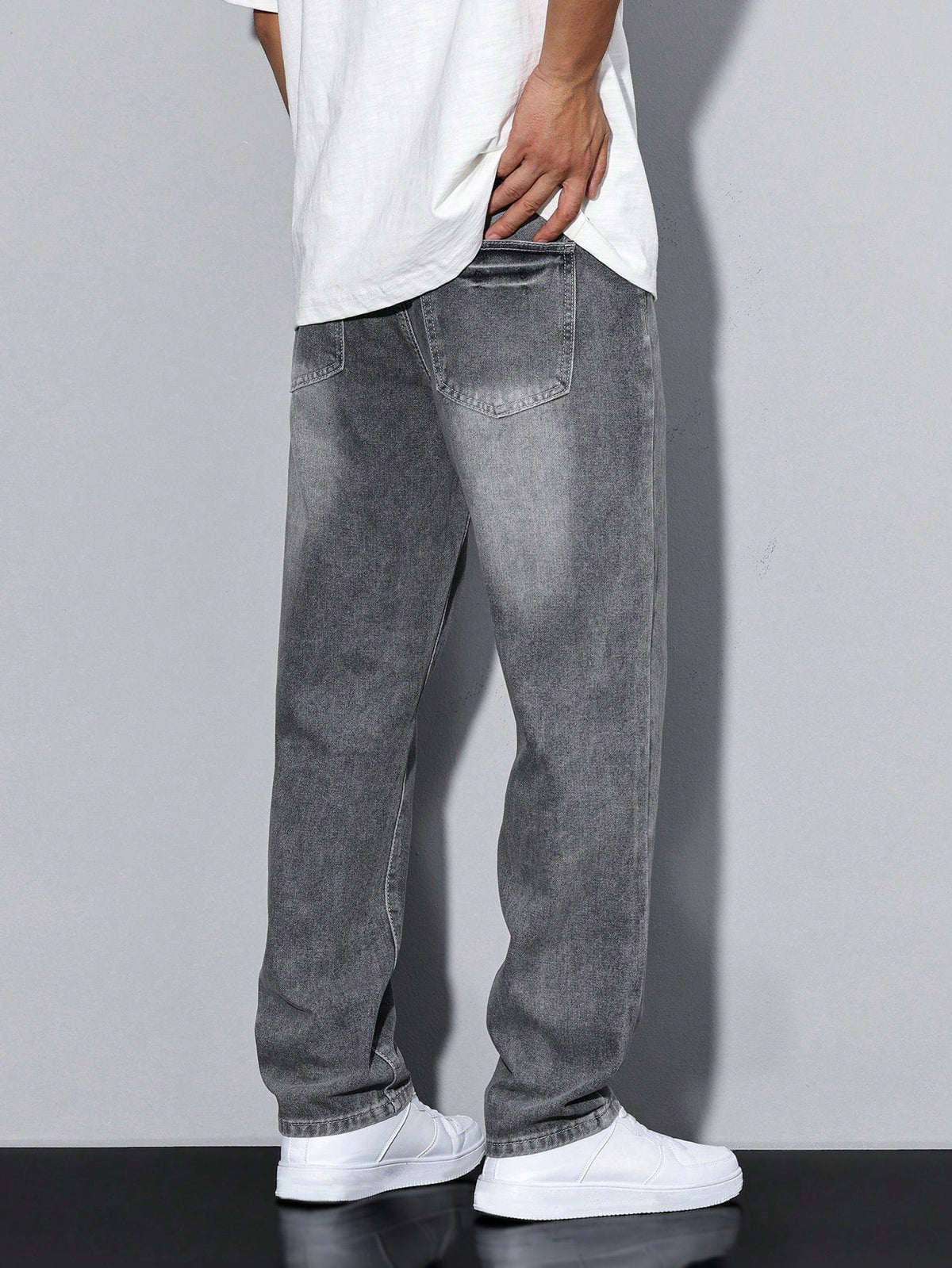 Lech | Spodnie jeansowe męskie straight fit - zdjęcie 10