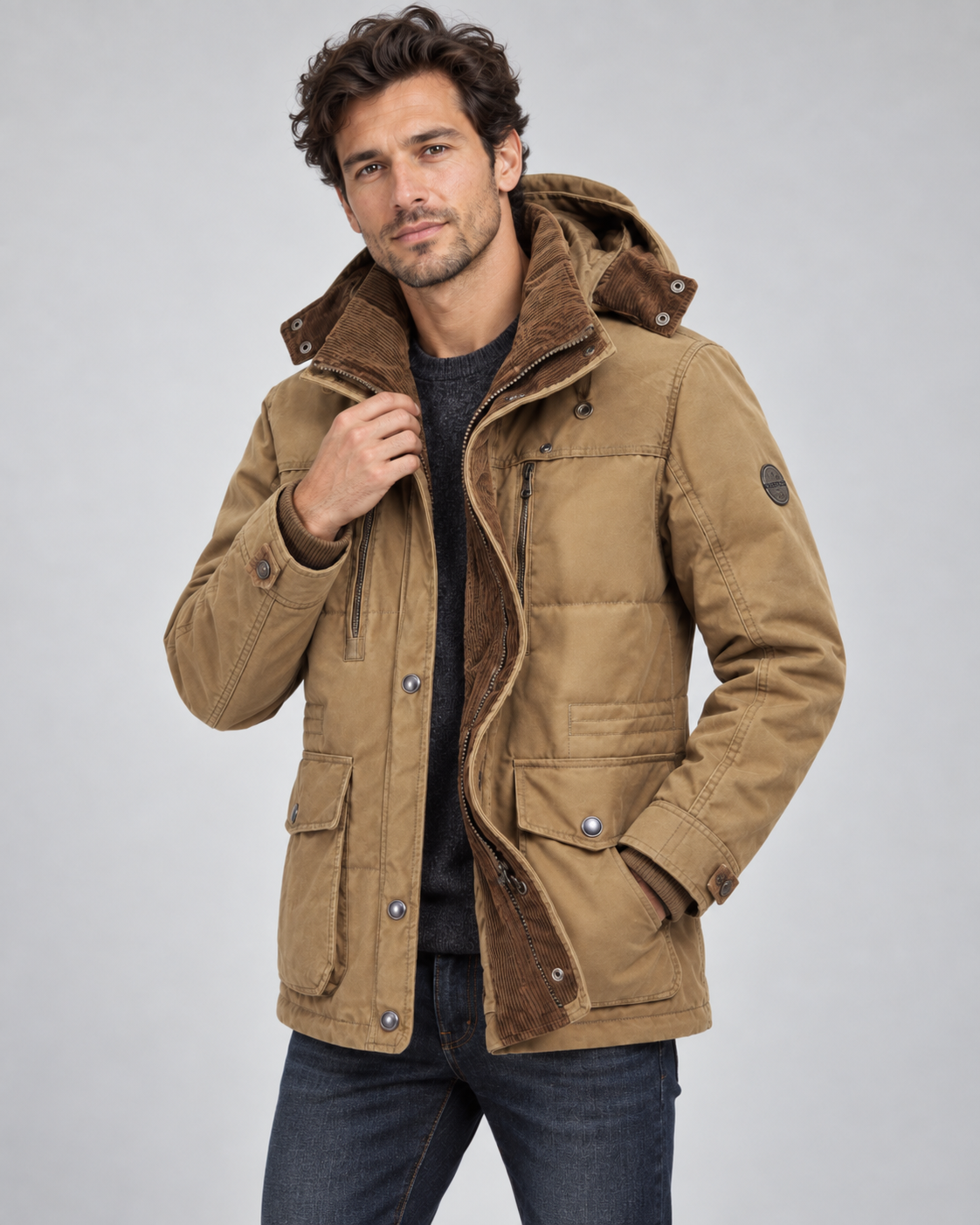Tobiasz | Kurtka zimowa męska z odpinanym kapturem - zdjęcie 6