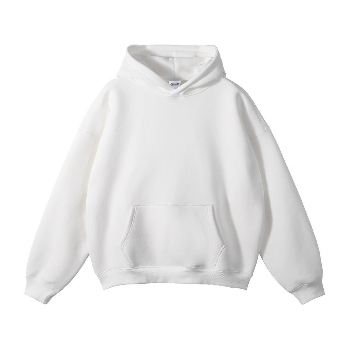 Wiesław | Bluza z kapturem oversize z bawełny organicznej - Biała bluza z kapturem, rękawy raglanowe