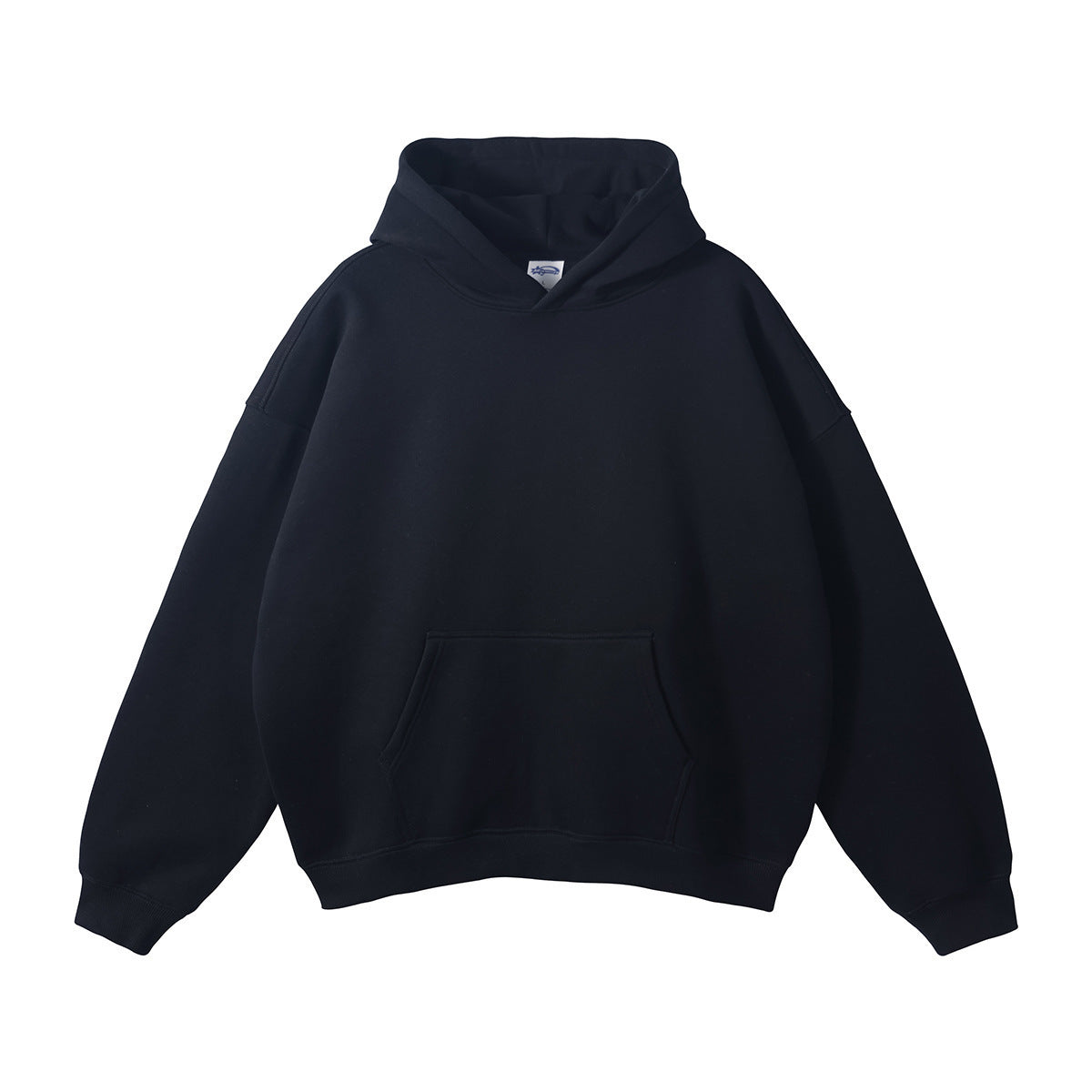 Wiesław | Bluza z kapturem oversize z bawełny organicznej - Bluza – czarna, rękawy raglanowe