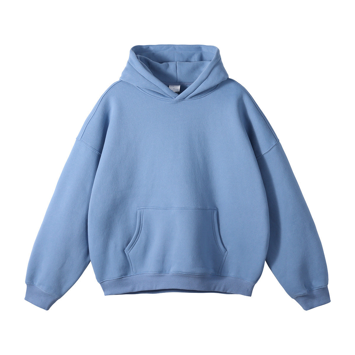 Wiesław | Bluza z kapturem oversize z bawełny organicznej - Bluza – jasnoniebieska, rękawy raglanowe