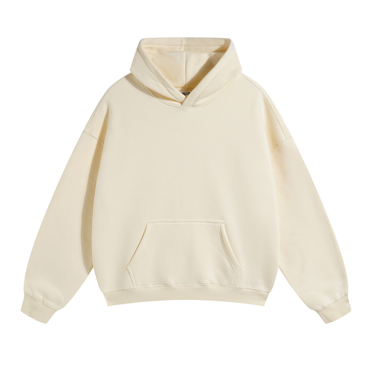 Wiesław | Bluza z kapturem oversize z bawełny organicznej - Bluza - kremowo-migdałowa, rękawy raglanowe