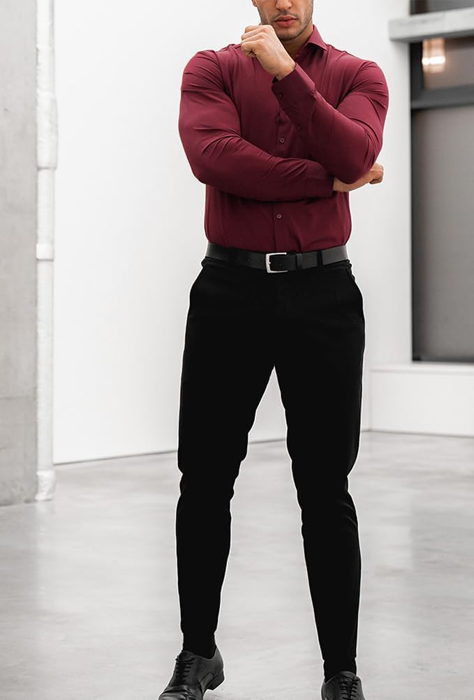 Czarna Koszula Męska Slim Fit z Bezgniotliwej Tkaniny – Elegancki Styl i Komfort na Co Dzień 6