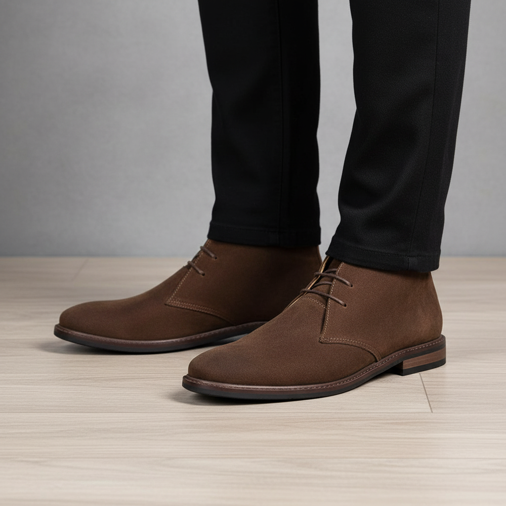 Klasyczne Buty Desert z Wysokogatunkowej Skóry – Antypoślizgowa Podeszwa, Wygodne i Eleganckie, Całoroczne 1