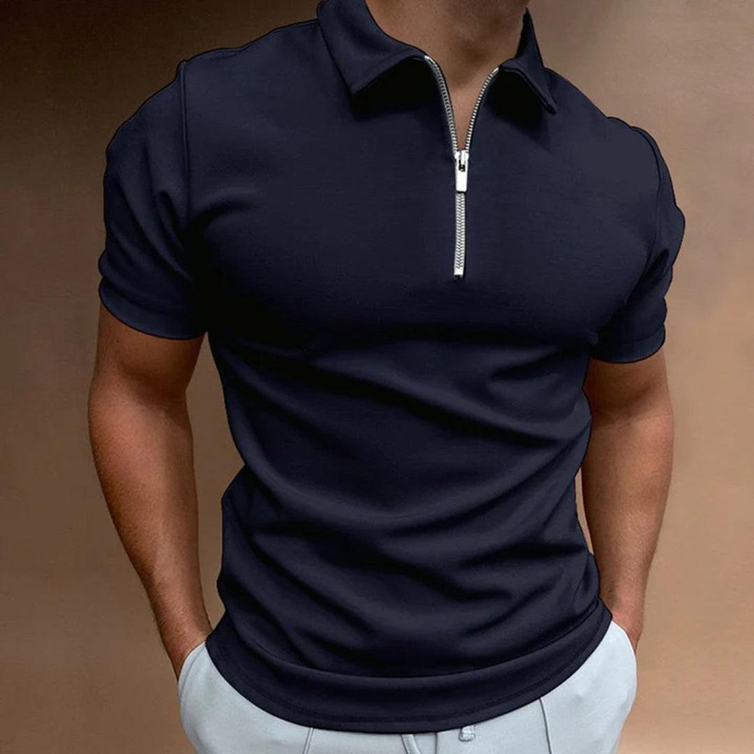 Stylowa Koszulka Polo Męska z Krótkim Rękawem - Oddychający Materiał dla Komfortu i Stylu