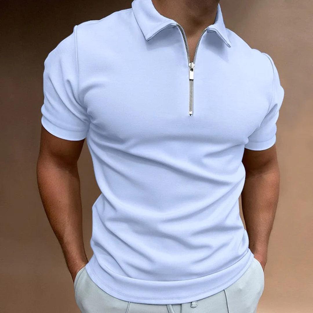 Stylowa Koszulka Polo Męska z Krótkim Rękawem - Oddychający Materiał dla Komfortu i Stylu