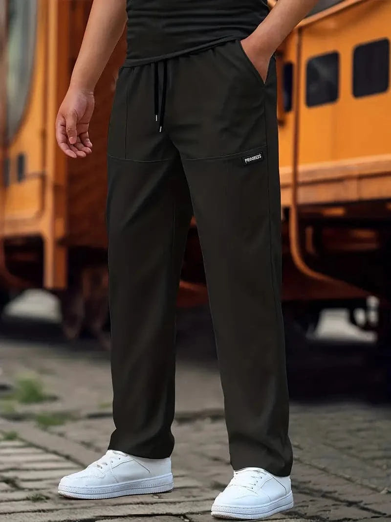 Aleks | Joggery męskie regular fit - Czarny