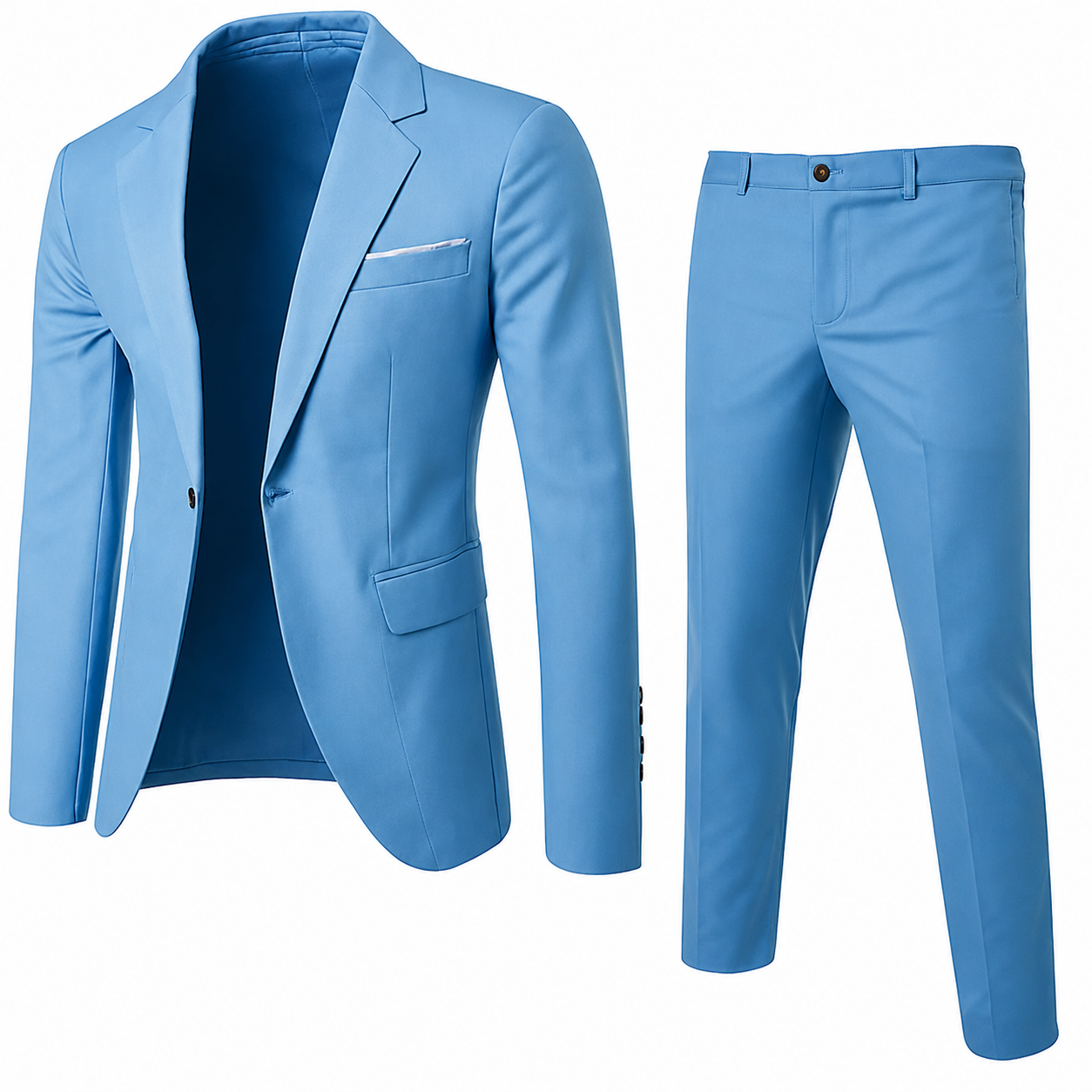 Damian | Garnitur męski 2-częściowy slim fit - Jasnoniebieski