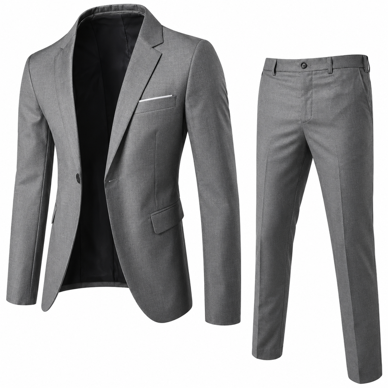 Damian | Garnitur męski 2-częściowy slim fit - Szary