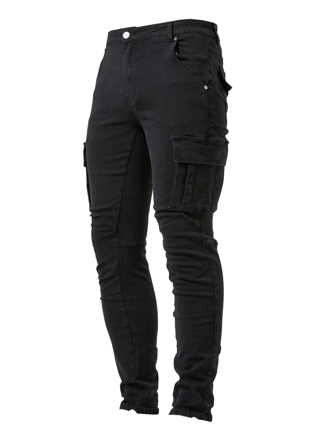 Ernest | Spodnie jeansowe męskie cargo slim fit - Czarny