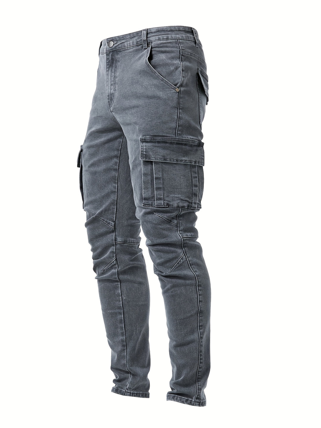 Ernest | Spodnie jeansowe męskie cargo slim fit - Szary