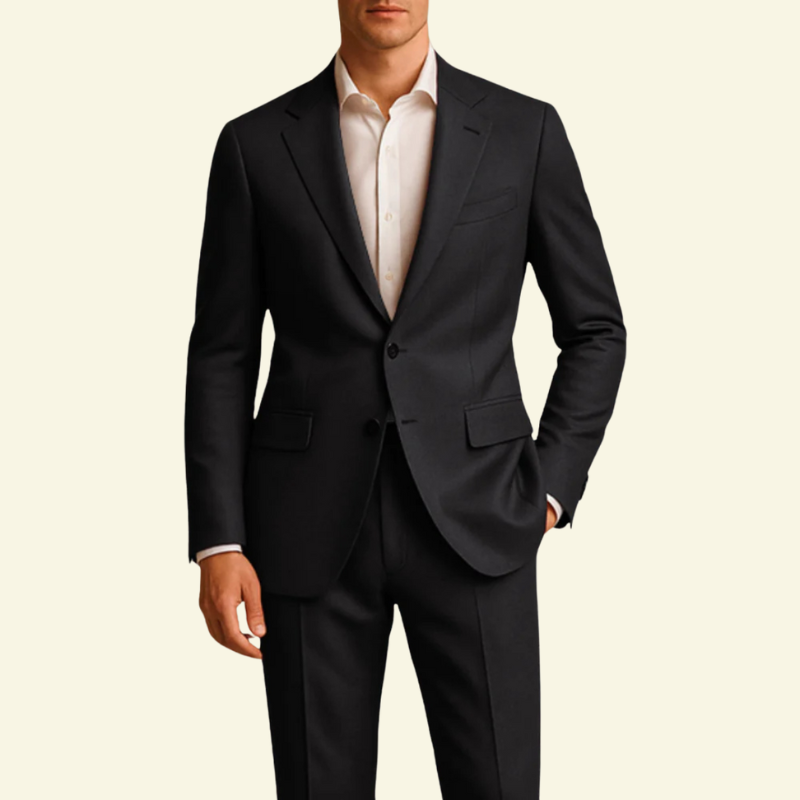 Kamil | Garnitur męski slim fit, jednorzędowy - Czarny