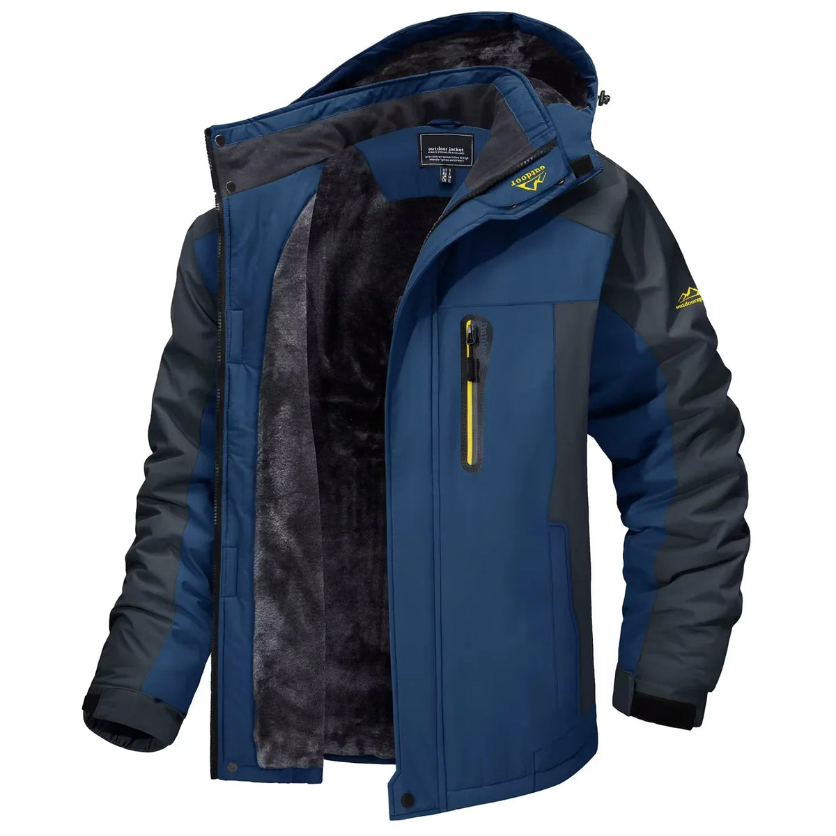 Marcelin | Kurtka narciarska męska ocieplana polarem - Denim Blue