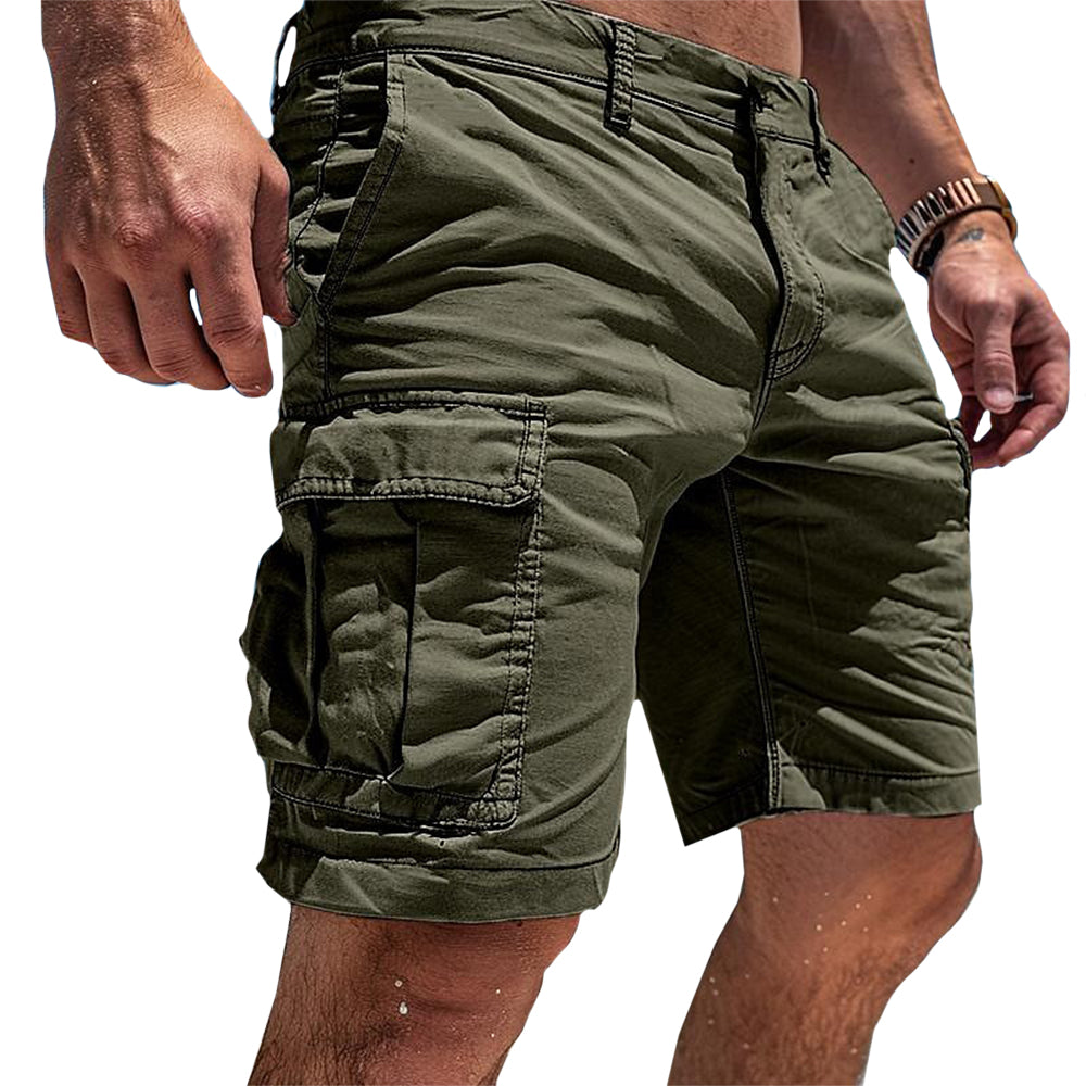 Marcin | Spodenki cargo męskie regular fit - Ciemnozielony
