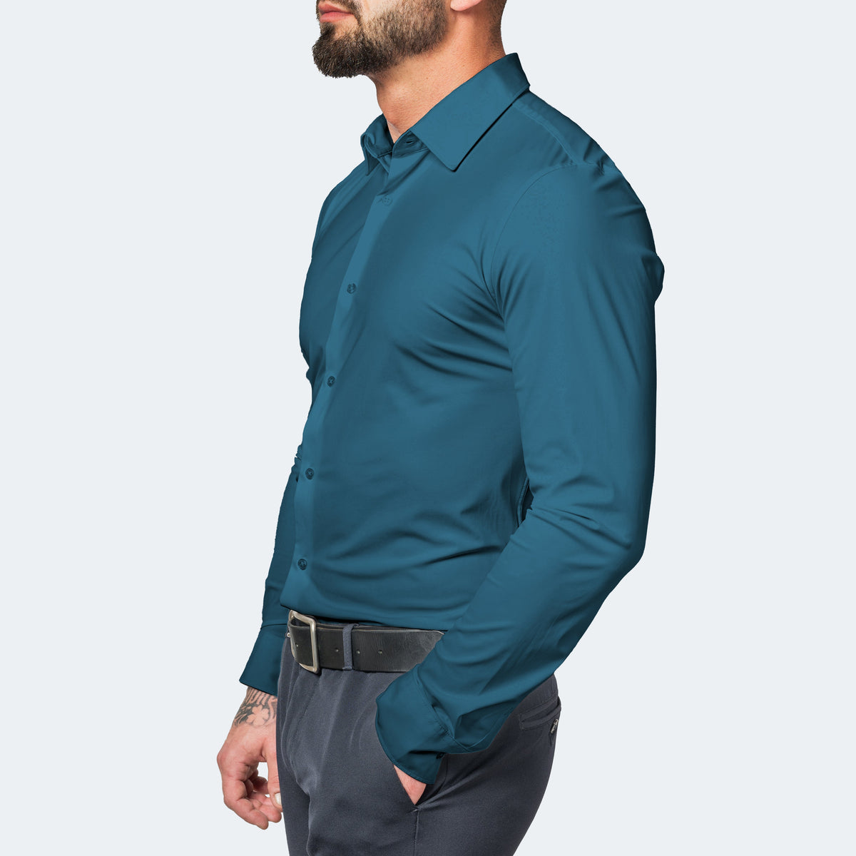 Melchior | Koszula męska z długim rękawem slim fit - zdjęcie 8