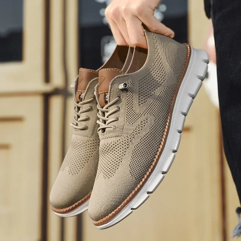 Patryk | Sneakersy męskie z dzianiny, sznurowane - view 8