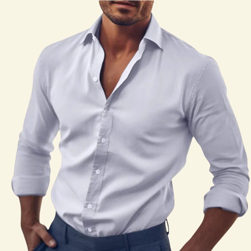 Rafał | Koszula męska bawełniana slim fit - Białe