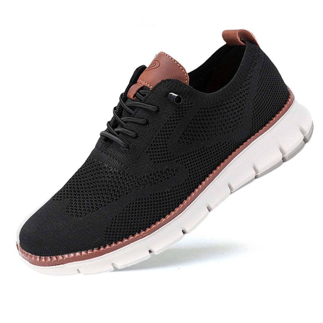 Sebastian | Lekkie sneakersy męskie z siatki - Czarny