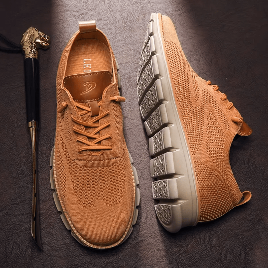 Sebastian | Lekkie sneakersy męskie z siatki - Jasnobrązowy
