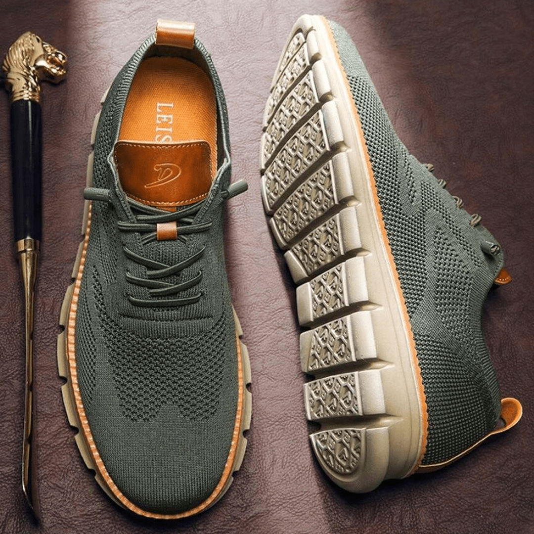 Sebastian | Lekkie sneakersy męskie z siatki - Oliwkowy