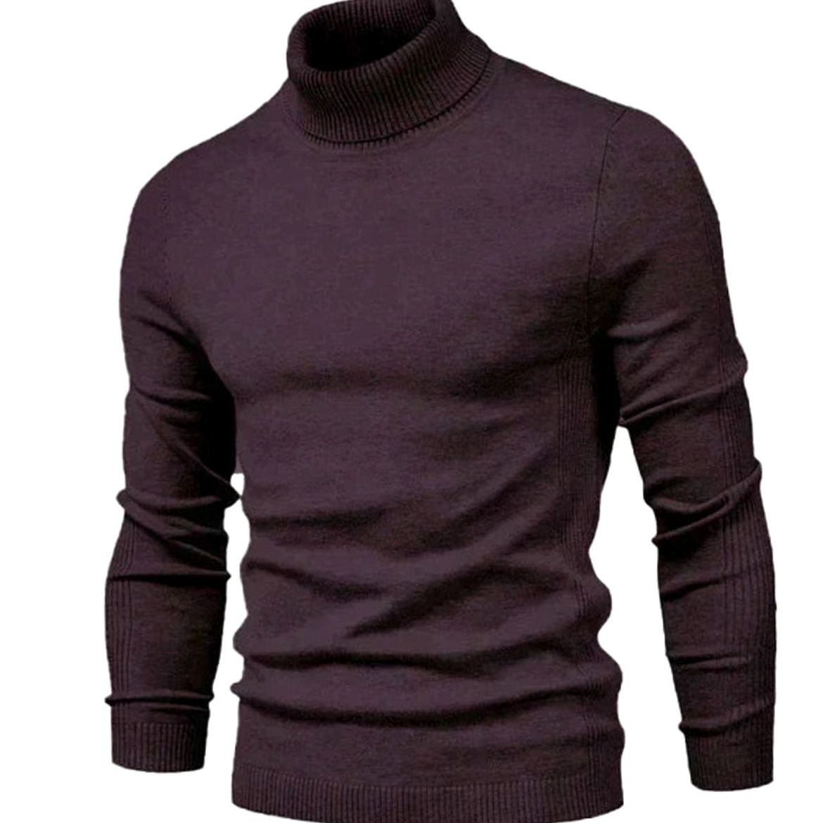Tadeusz | Golf męski slim fit z dzianiny - Bordowy