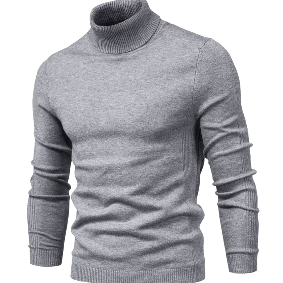 Tadeusz | Golf męski slim fit z dzianiny - Szary
