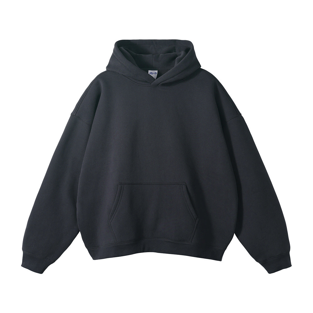 Wiesław | Bluza z kapturem oversize z bawełny organicznej - Bluza – ciemnoszary, obniżona linia ramion