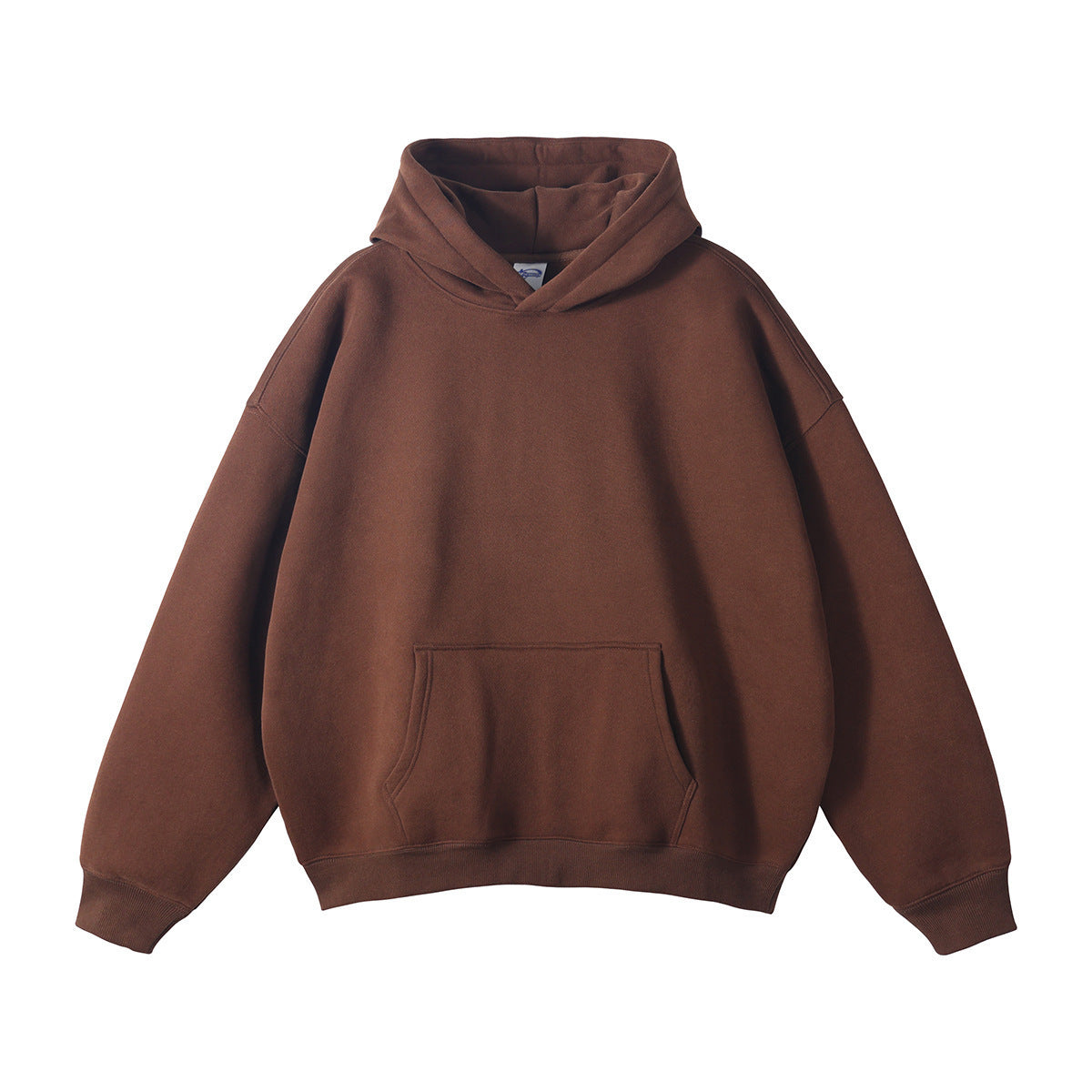 Wiesław | Bluza z kapturem oversize z bawełny organicznej - Bluza – kawowy brąz, rękawy raglanowe