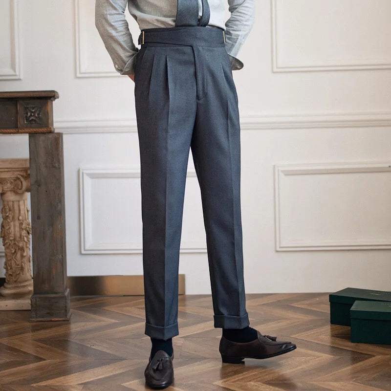 Wiktor | Spodnie męskie eleganckie z zakładkami - view 2
